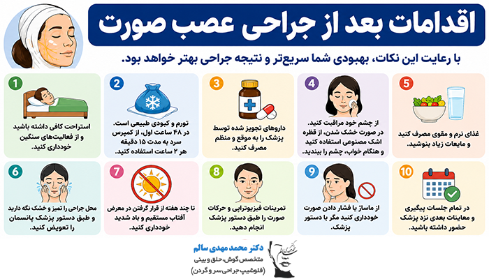 اقدامات بعد از جراحی عصب صورت