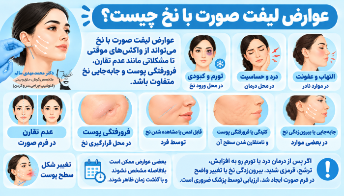 عوارض لیفت صورت با نخ چیست؟