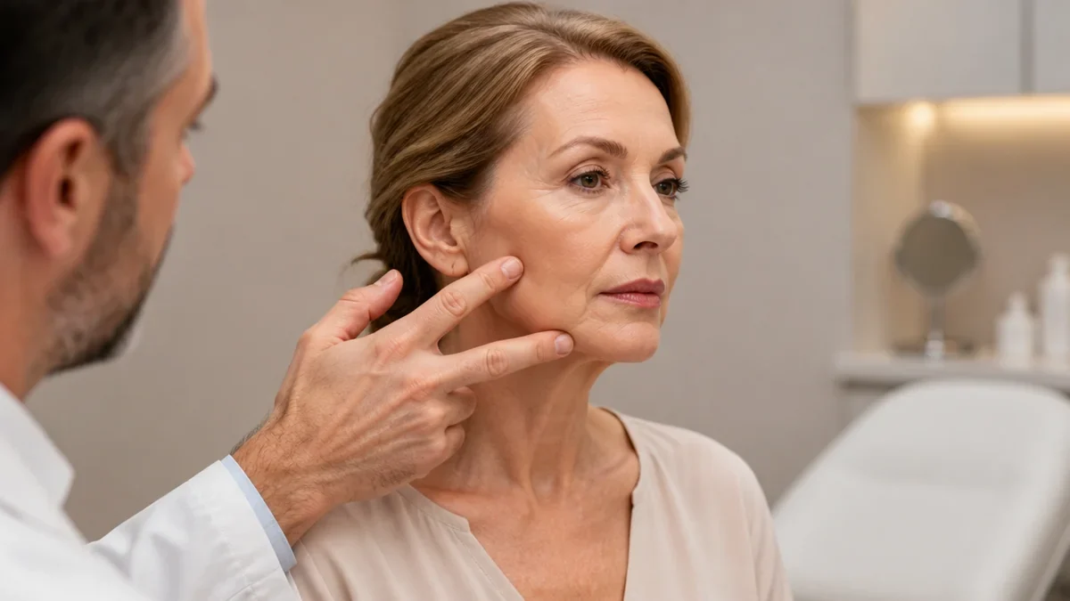 بررسی افتادگی گونه و خط خنده در مشاوره
